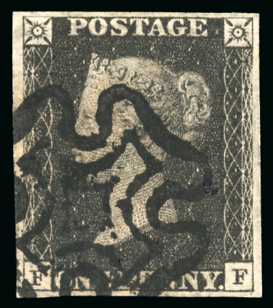 Stamp of Great Britain » 1840 1d Black and 1d Red plates 1a to 11 1840 1d black FF pl.9 with fine to good margins and crisply struck black MC