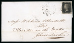 Stamp of Great Britain » 1840 1d Black and 1d Red plates 1a to 11 1840 1d black pl.9 FE with fine to good margins on entire to Bourton on the Water