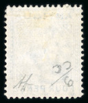 Stamp of Antigua & Barbuda 1879 2 1/2d red-brown and 4d blue, unused with large part original gum