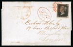 Stamp of Great Britain » 1840 1d Black and 1d Red plates 1a to 11 1840 1d black pl.10 CI on cover to London tied by red MC