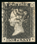 Stamp of Great Britain » 1840 1d Black and 1d Red plates 1a to 11 1840 1d black pl.11 KB with fine to good margins and black MC