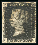 Stamp of Great Britain » 1840 1d Black and 1d Red plates 1a to 11 1840 1d black pl.5 OH with scarce London Inland Branch numeral