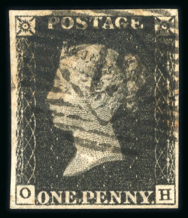 Stamp of Great Britain » 1840 1d Black and 1d Red plates 1a to 11 1840 1d black pl.5 OH with scarce London Inland Branch numeral