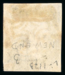Stamp of Great Britain » Town Circular Datestamps 1840 1d black pl.3 OE with neat orange-red MC and partial "Newent / 117" mileage mark