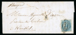 Stamp of India » Foreign Settlements in India » French Indian Settlements 1864 1/2a on small letter from Pondicherry to Karikal, perfectly tied by diamond of dots 111