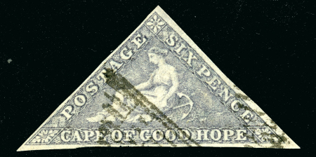 Stamp of South Africa » Cape of Good Hope 1863 6d. slate-purple on blued paper, fine used with