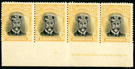 Stamp of Rhodesia 1913-22 Admirals 3d. black and Ochre, head die II on