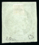 Stamp of France » Type Cérès de 1849-1850 1850, Y&T n° 2 oblitéré, Nuance vert-foncé. Signé Brun