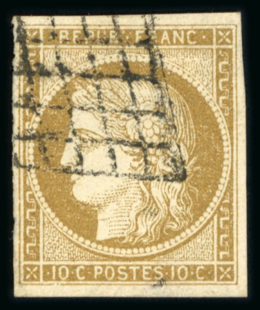 Stamp of France » Type Cérès de 1849-1850 1850, Type Cérès, Y&T n° 1c belle nuance verdâtre.