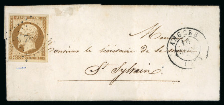 Stamp of France » Présidence de 1852 1852, Y&T n° 9 oblitéré sur lettre de 1853, càd T15