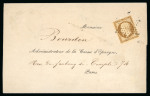 Stamp of France » Présidence de 1852 1853, Y&T n° 9 oblitéré sur lettre, oblitération Etoile.Superbe