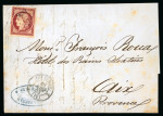 Stamp of France » Type Cérès de 1849-1850 1853, Y&T n° 6 sur lettre, oblitération PC 1896 sur