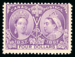 Stamp of Canada 1897 $4 violet, unused with full original gum and hinge;