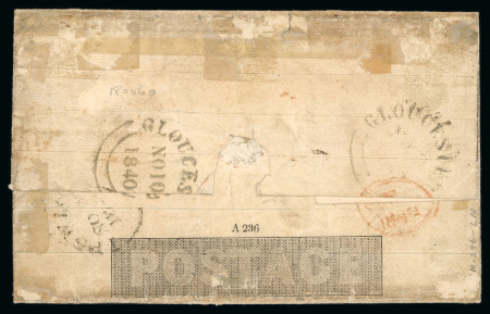 1840 (Nov 9) 1d Mulready lettersheet sent from Ipswich (Norfolk) beautifully handpainted showing two bronze coins