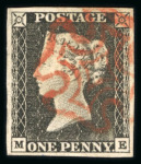Stamp of Great Britain » 1840 1d Black and 1d Red plates 1a to 11 1840 1d black collection comprising 48 fine four-margin examples