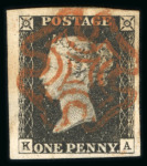 Stamp of Great Britain » 1840 1d Black and 1d Red plates 1a to 11 1840 1d black collection comprising 48 fine four-margin examples