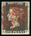 Stamp of Great Britain » 1840 1d Black and 1d Red plates 1a to 11 1840 1d black collection comprising 48 fine four-margin examples