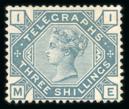 Stamp of Great Britain » Telegraphs 1876-81 3s slate blue, wmk sideways inverted, unused