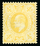 Stamp of Great Britain » King Edward VII » 1902-10 De La Rue Issues 1910 4d. yellow colour trial on white paper
