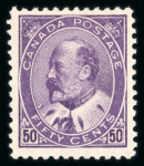 Stamp of Canada 1903 Edward VII 1c-50c complete set, unused with full gum, hinged