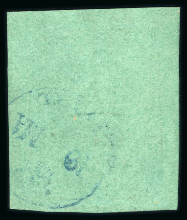 Stamp of South Africa » Natal 1857 6d green, a very wide-margined used example, struck by circular datestamp 10 MA