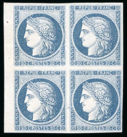 Stamp of France » Type Cérès de 1849-1850 1849, Y&T n° 8b émission dite "Astruc" en bloc de quatre