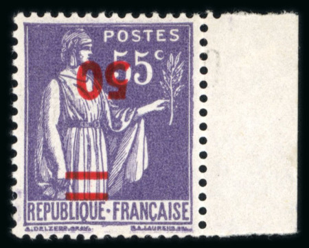 Stamp of France » Émissions à partir de 1900 1941, Y&T n° 478a variété surcharge renversée neuf