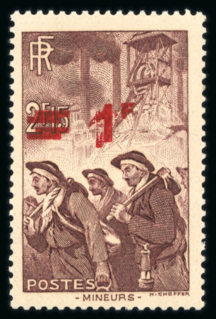 Stamp of France » Émissions à partir de 1900 1941, Y&T n° 489b variété double surcharge neuf sans