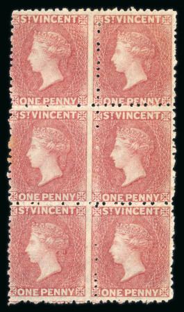 Stamp of St. Vincent 1862-97 accumulation of the earlier issues in small