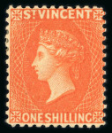 Stamp of St. Vincent 1862-97 accumulation of the earlier issues in small