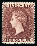 Stamp of St. Vincent 1862-97 accumulation of the earlier issues in small