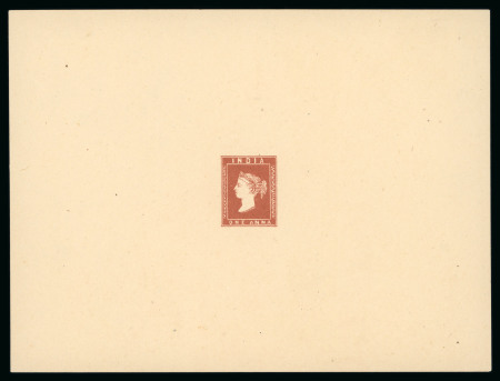 Stamp of India » 1854 Lithographs 1854 (Feb 22) Captain Thullier's 1a essay in reddish brown on wove paper
