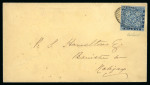 Stamp of Canada » Nova Scotia 1851 (Sep 2) envelope from Truro to Halifax with 1851 3d blue sent on the second day of use