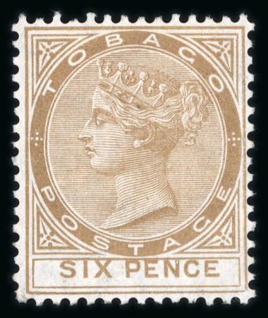 Stamp of Trinidad and Tobago » Tobago 1880 1/2d – 1sh, and surcharge 2 1/2d on 6d, complete set, mint hinged, very fresh