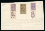 Stamp of Australia » Queensland Two monogrammed proofs of the KEVII 1d duty stamp in purple with bottom margins with monogram