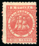 Stamp of British Guiana 1860-76 Ship issues collection of the 1c, 2c, 6c, 24c and 48c written up on pages