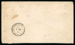 Stamp of Trinidad and Tobago » Tobago 1891-92 surcharged 1/2d on 4d lilac and carmine, four stamps on cover showing the 'space between 1/2 and d' variety