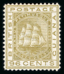 Stamp of British Guiana 1876-1899 collection written up on pages