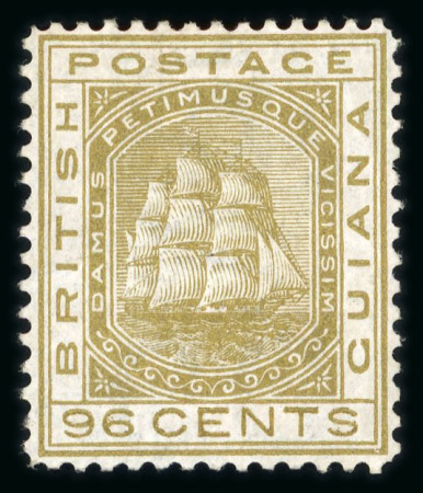 Stamp of British Guiana 1876-1899 collection written up on pages