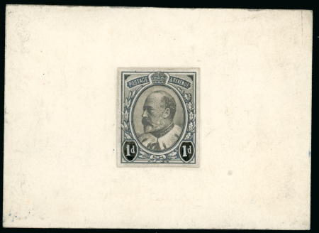 Stamp of Canada 1902 6d. hand painted stamp size paste up Essay using