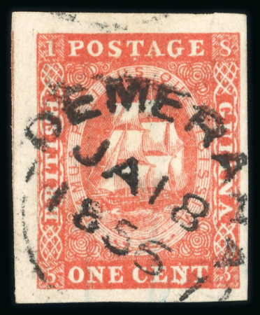 Stamp of British Guiana 1852-60 group of 6 of the early imperforate issues