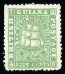 Stamp of British Guiana 1860-76 collection neatly written up and presented on pages