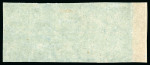 Stamp of Barbados 1852-55 no wmk (1d) blue blued paper in mint left marginal block of 10