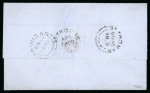 Stamp of Trinidad and Tobago » Trinidad 1859 cover to Philadelphia with 1854 1d rose red, "Missent to Jacmel, Haiti''