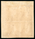 Stamp of St. Vincent 1861 1d rose-red imperforate plate proof in corner marginal block of four