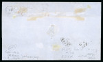 Stamp of St. Vincent 1867 (Apr 25) envelope to France with 1861 1d rose-red in pair and 1862 6d deep green