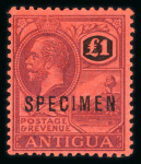 Stamp of Antigua & Barbuda 1921-29 mint collection of the KGV issues written up on pages