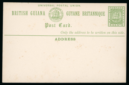 Stamp of British Guiana » Collections 1879-99 Postal Stationery collection written up on pages in an album