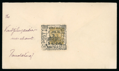Stamp of India » 1855-1946 De La Rue and later Crown Colony Issues 1916 “Park Fair Post Office Madras” special cancellation on cover to Pondicherry 11 Jan