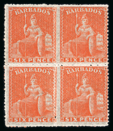 Stamp of Barbados 1852-81 comprehensive collection of the Britannia issues neatly written up and presented on  pages in an album